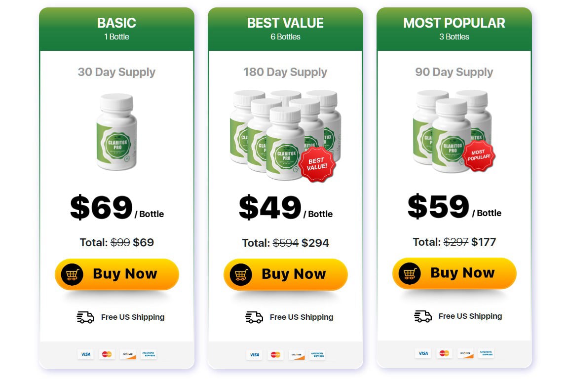 claritox pro cost breakdown and available discount packs